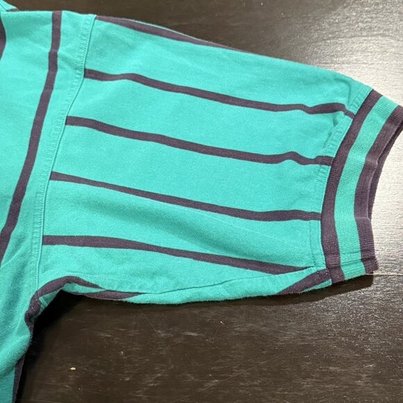 Vintage 90s Mickey Mouse Cutter & Buck Blue Golf Pinstripe Polo Shirt Mens Large - Picture 7 of 13